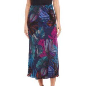 $149 Karen Kane Bias Midi Skirt Print Size M